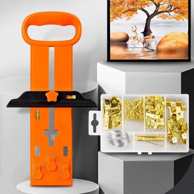 Portable Photo Frame Hangers Spirit Level Ruler Picture Hang