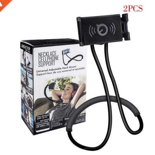 2 Pieces Neck Hanging Phone Holder Bendable Free Hand Smartp