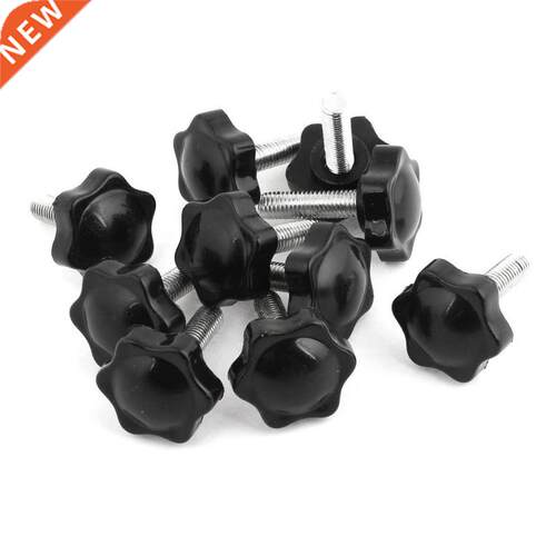 10 Pcs M8x0mmx2mm Male Thread Hex Shaped Head Clamping Scr