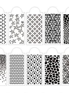 10pcs  Geometric Shape Drawing Stencils Templates Embossi