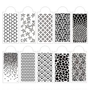 10pcs  Geometric Shape Drawing Stencils Templates Embossi