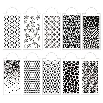 10pcs  Geometric Shape Drawing Stencils Templates Embossi