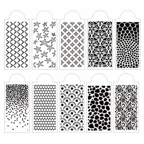10pcs  Geometric Shape Drawing Stencils Templates Embossi