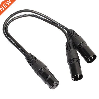 3 Pin XLR Female Jack to 2 Male Plug Y Splitter Cable Adapto
