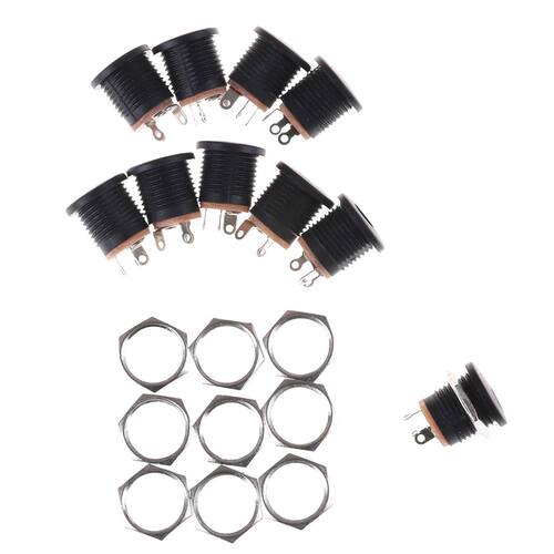 10pcs 5.5mm x 2.5mm Copper DC Power Jack Socket Female P