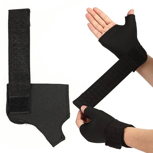 1 Pair Soft Breathable Adjustable Half Finger Glove Support