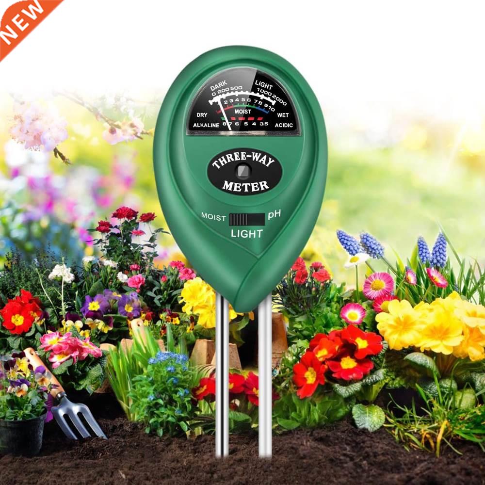 Soil pH Tester 3-in-1 PH Light Moisture Acidity Meter Soil T