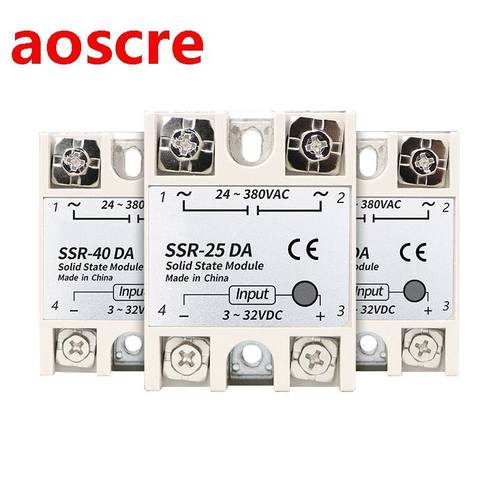 1PCS SSR-10 25 30 40 50 60 75 80 90 100DA DC control AC SSR