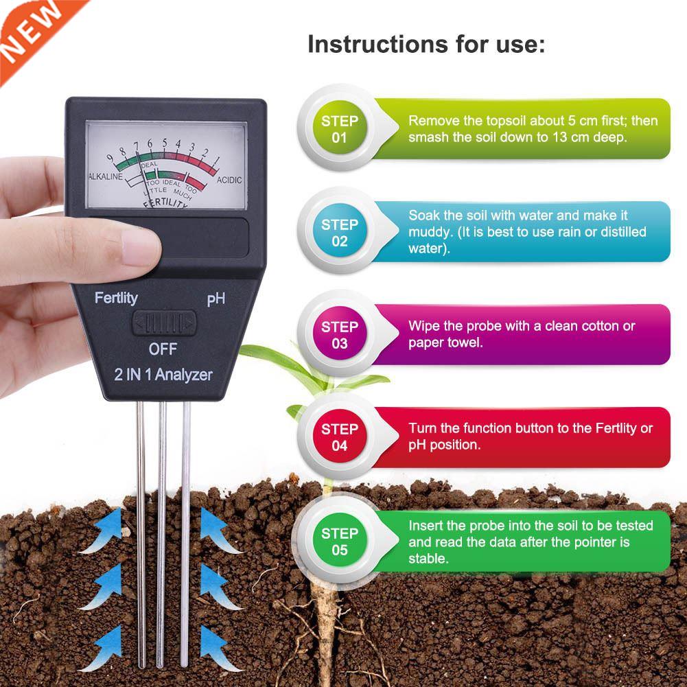 2 in 1 Garden Soil Fertility Analyzer with Proe Gardening P
