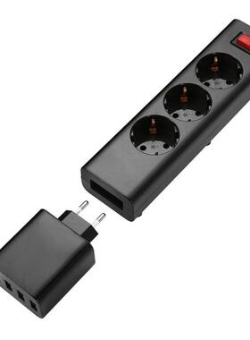 4 USB Ports Power Strip Socket HUB Split Extension Patch Boa