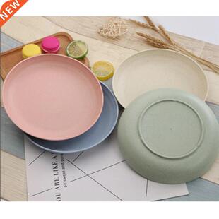 1 Pc Eco-frendly Food Snack Dsh Plate Wheat Straw Lunch D