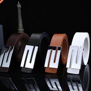Luxury Leather Straps for Men Reversible Belt Fashion Letter