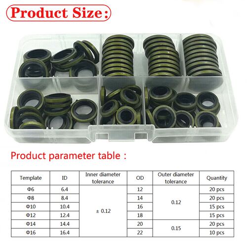 Bonded Metal Washer Rubber Oil Drain Plug Ring Gasket Fit Co