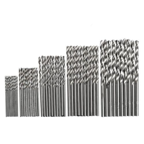 50 Pcs 1/1.5/2/2.5/3mm High Speed Steel Titanium Plated Twi