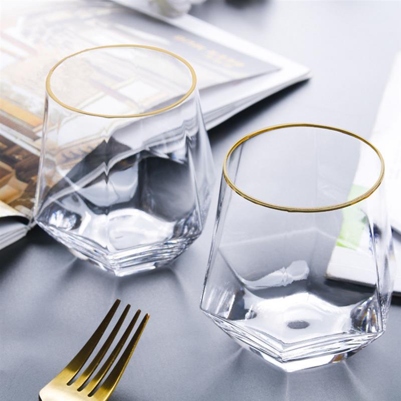 Glass Cup Hexagonal Geometric Drinking Glass Water Glass Win