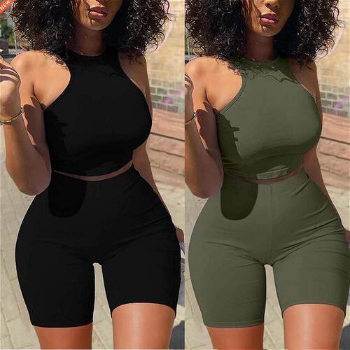 Two Piece Set Women 2021 Summer Solid Color Tracksuits Sleev