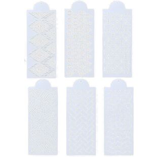 6 Plastic Cake Decorating Stencils, For Cupcakes, Cookies, W