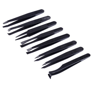 8pcs Precision ESD Tweezers Plastic Anti-static Tweezer Pinc