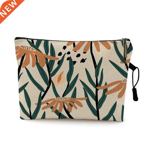 Plant Sun Moon Print Cosmetic Case Woman Lady Makeup Bag Por