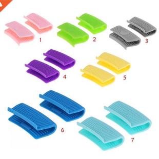 Kitchen Silicone Heat Resistant Gloves Clips Insulation Non