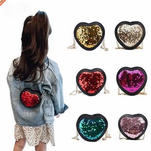 2022 Mini Clutch Purse Cute Heart Sequins Crossbody Bags for