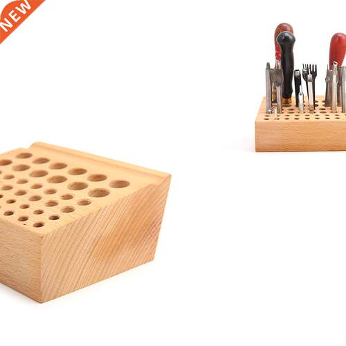 46 Holes Pine Wooden Leathercraft Rack Stand DIY Tamping Pun