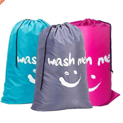 Smile Shape Nylon Laundry Bag Wash Me Travel Storage Pouch M