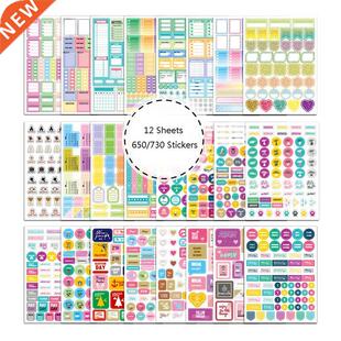 12sheets Study Work Plan DIY Precut Decoration Stationery Di