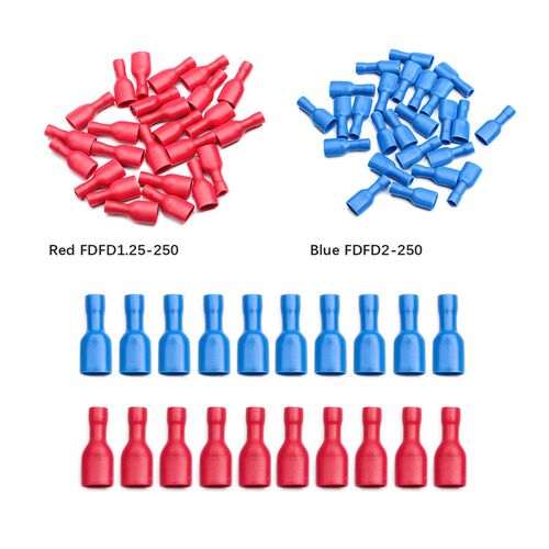 20/50/100Pcs  6.3mm Female Insulated Spade Crimp Terminal Co