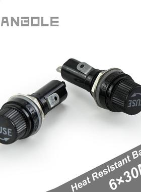 *6*30 Glass Fuse Holder Black 15A 125V High Temperature Resi