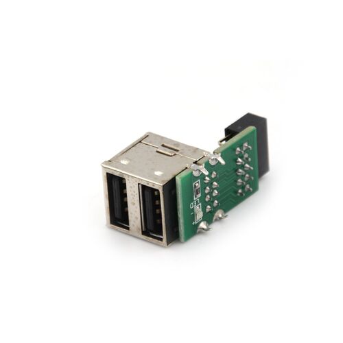 1pcs durable USB 2.0 9Pin Female 2 Port A Female Adapter Con