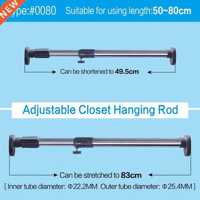 25.4mm Extendable Tension Rod Pole Shower Window Curtain Rod