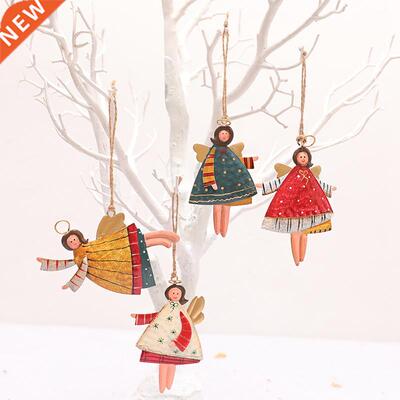 4 PCS Christmas Metal Dancing Angel Pendants Christmas Tree