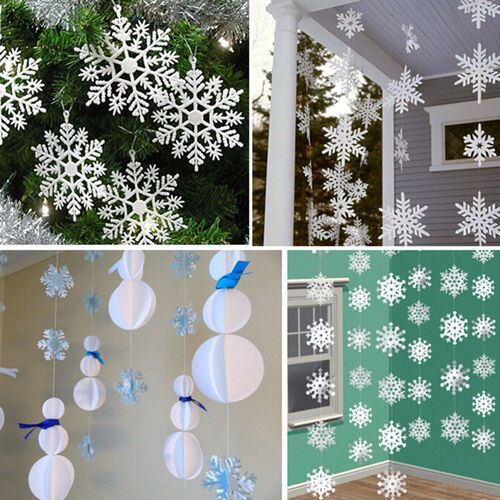 3M 3D Card Paper Christmas White Snowflake  Paper Flowers Ga