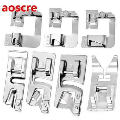 7PCS Hemming Foot Kit - Narrow Rolled Hem Sewing Machine Pre