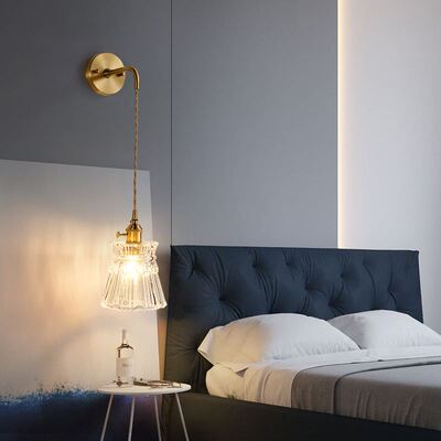 Nordic Glass Wall Lamp Beside Bedroom Bathroom Mirror Light