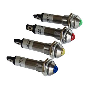 8mm Panneau LED Indicateur Voyant D'alarme 12V Rouge/Ble