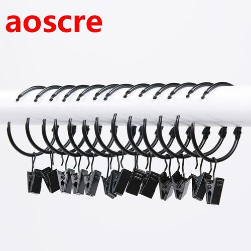 20pcs Metal Openable Curtain Rings Clips Rustproof Decorativ