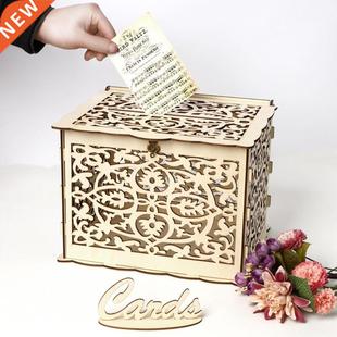 Hollow DIY Wedding Gift Card ox Container Money ox with Lo