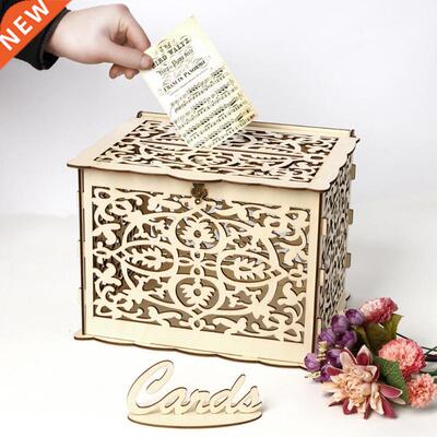 Hollow DIY Wedding Gift Card ox Container Money ox with Lo