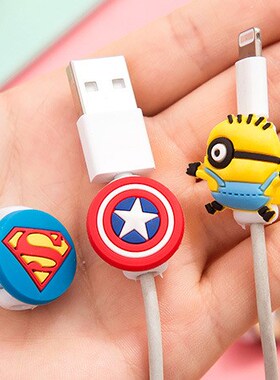 200pcs/lot Cartoon USB Charger Data Cable Earphone Protector