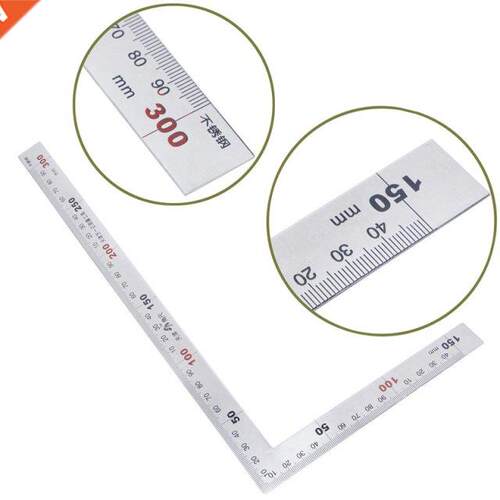 1pc Stainless Steel 90 Degree Angle Ruler Measuring Tool Met