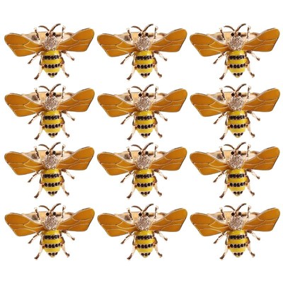 12PCS Bee Design Metal Napkin Ring Towel Buckle Bee Napkin