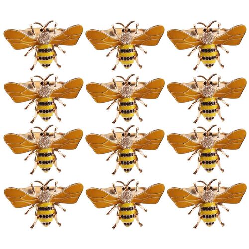12PCS Bee Design Metal Napkin Ring Towel Buckle Bee Napkin