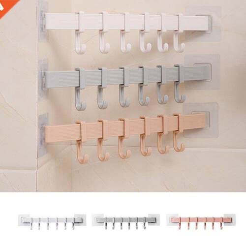 Feiqiong New Self Adhesive 6 Wall Hooks For Bathroom Plastic
