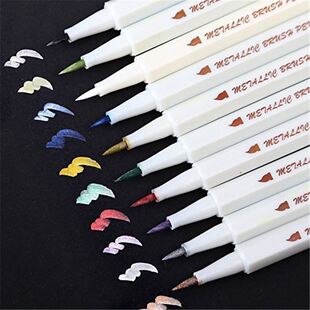 10 Colors Metallic Marker Pen STA Metallic Colored Ink Pen D