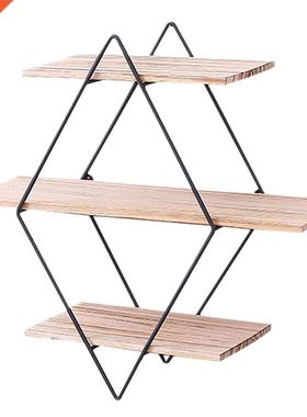 Rustic Wood Wall Floating Shelves Decorative Wall Shelf 3 Ti