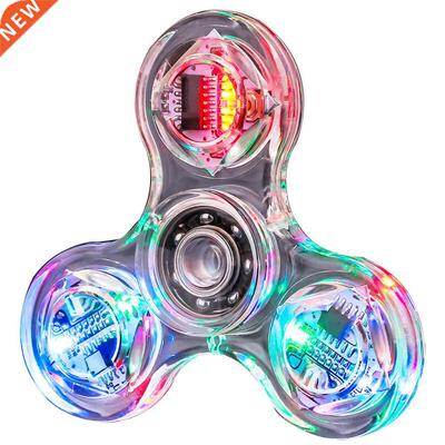 Transparent Crystal Top LED Light Fidget Spinner Hand Top Sp