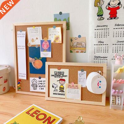 Cork Wood Wall Hangng Message Bulletn Board Frame Notce N