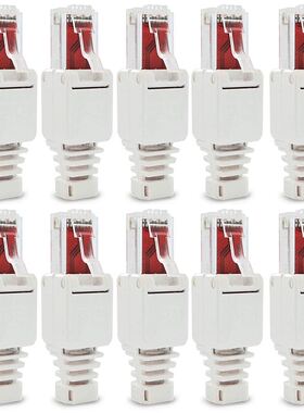 10 x Network Connectors Tool-Free RJ45 CAT6 LAN UTP Cable Pl